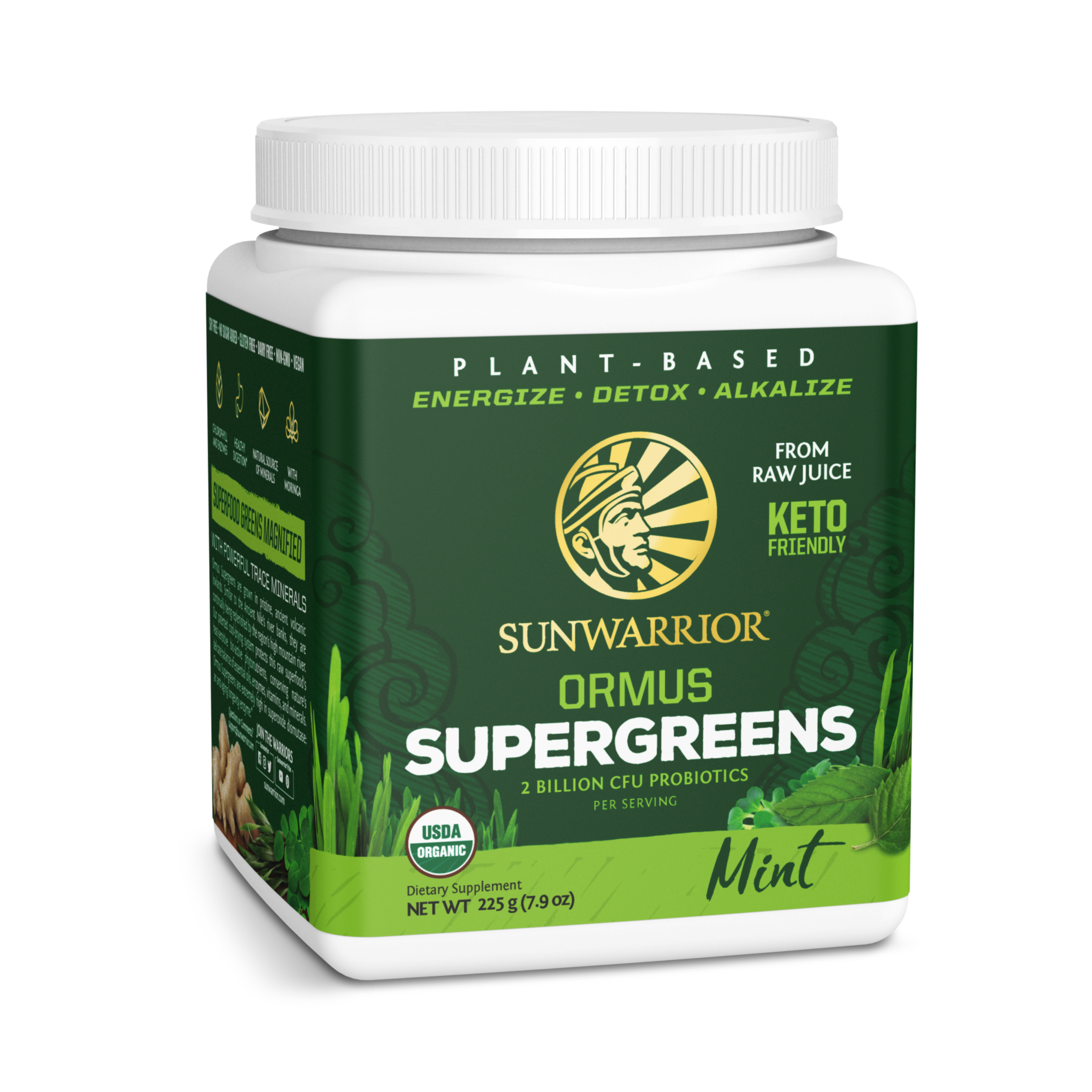 Sunwarrior, Ormus Supergreens, Mint, 225 g