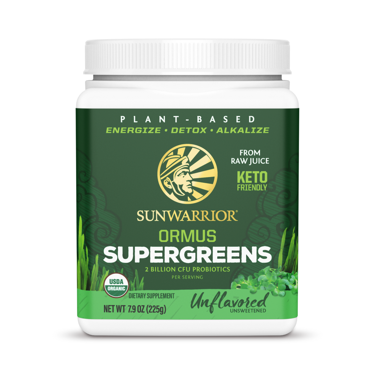 Sunwarrior, Ormus Supergreens, Unflavored, 225 g