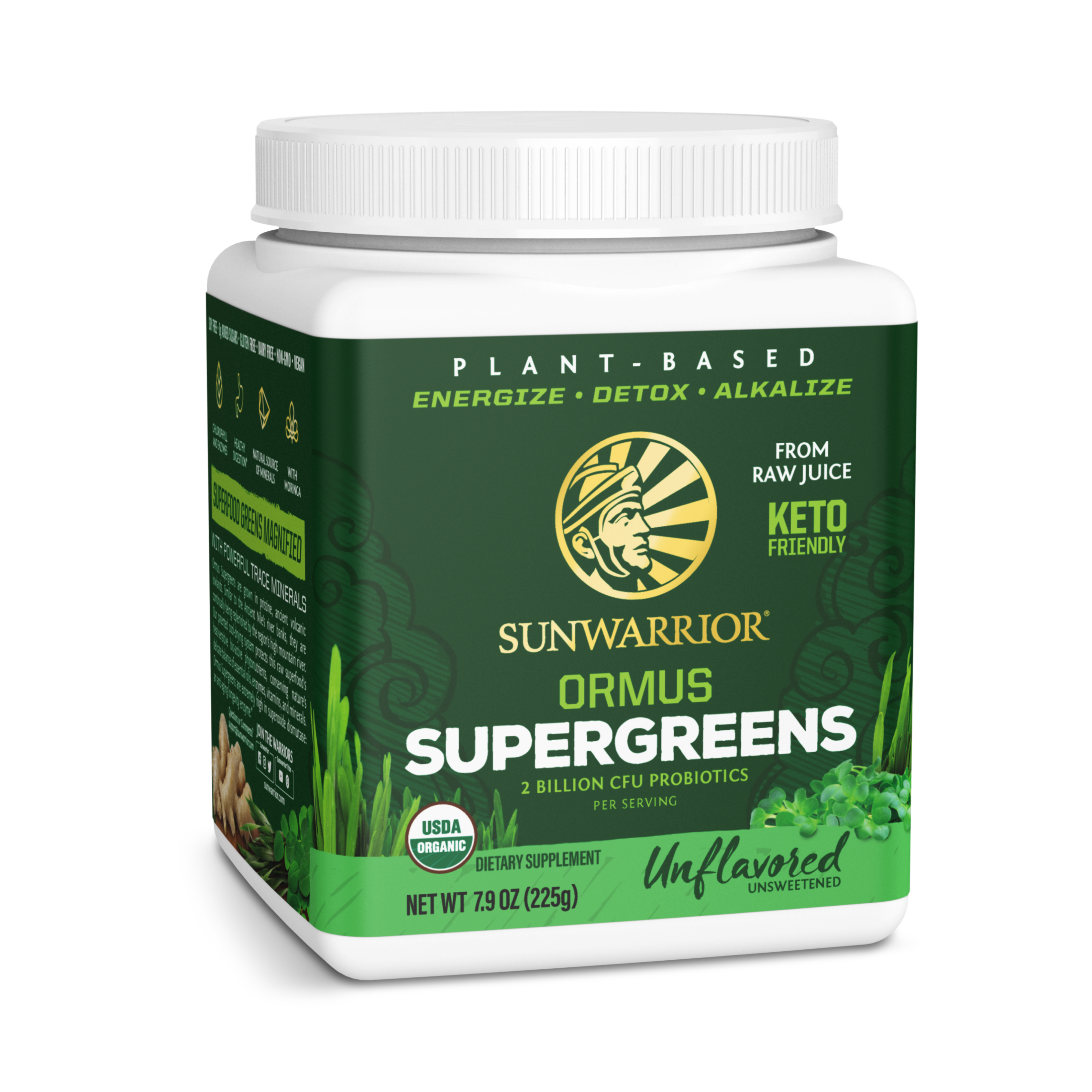 Sunwarrior, Ormus Supergreens, Unflavored, 225 g