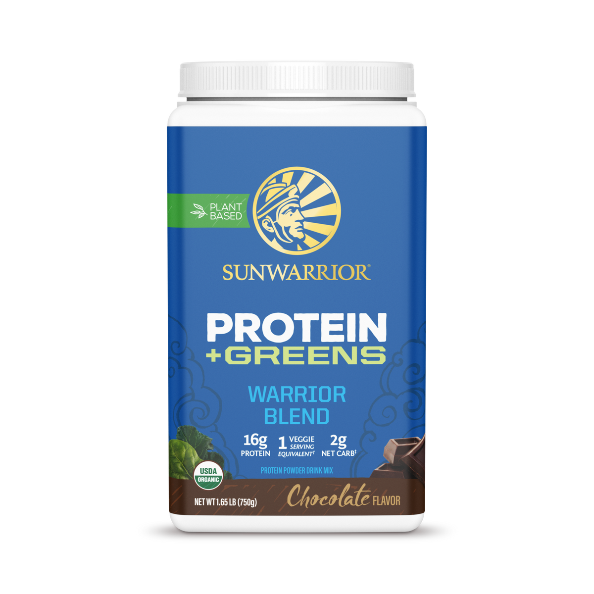 Sunwarrior, Warrior Blend, Protein + Greens, Chocolate, 750 g