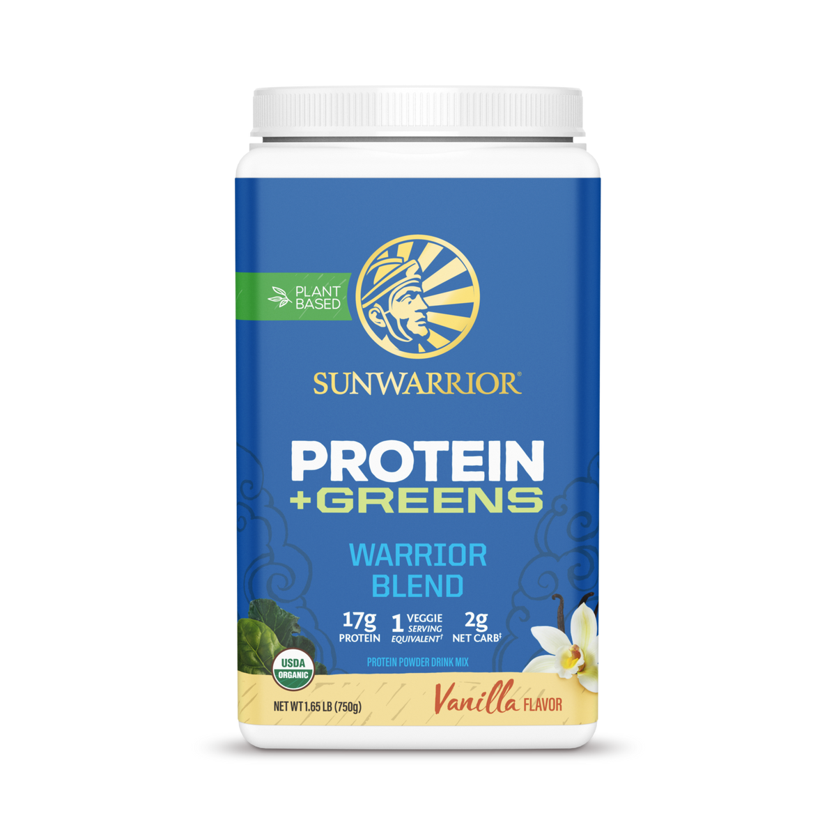 Sunwarrior, Warrior Blend, Protein + Greens, Vanilla, 750 g