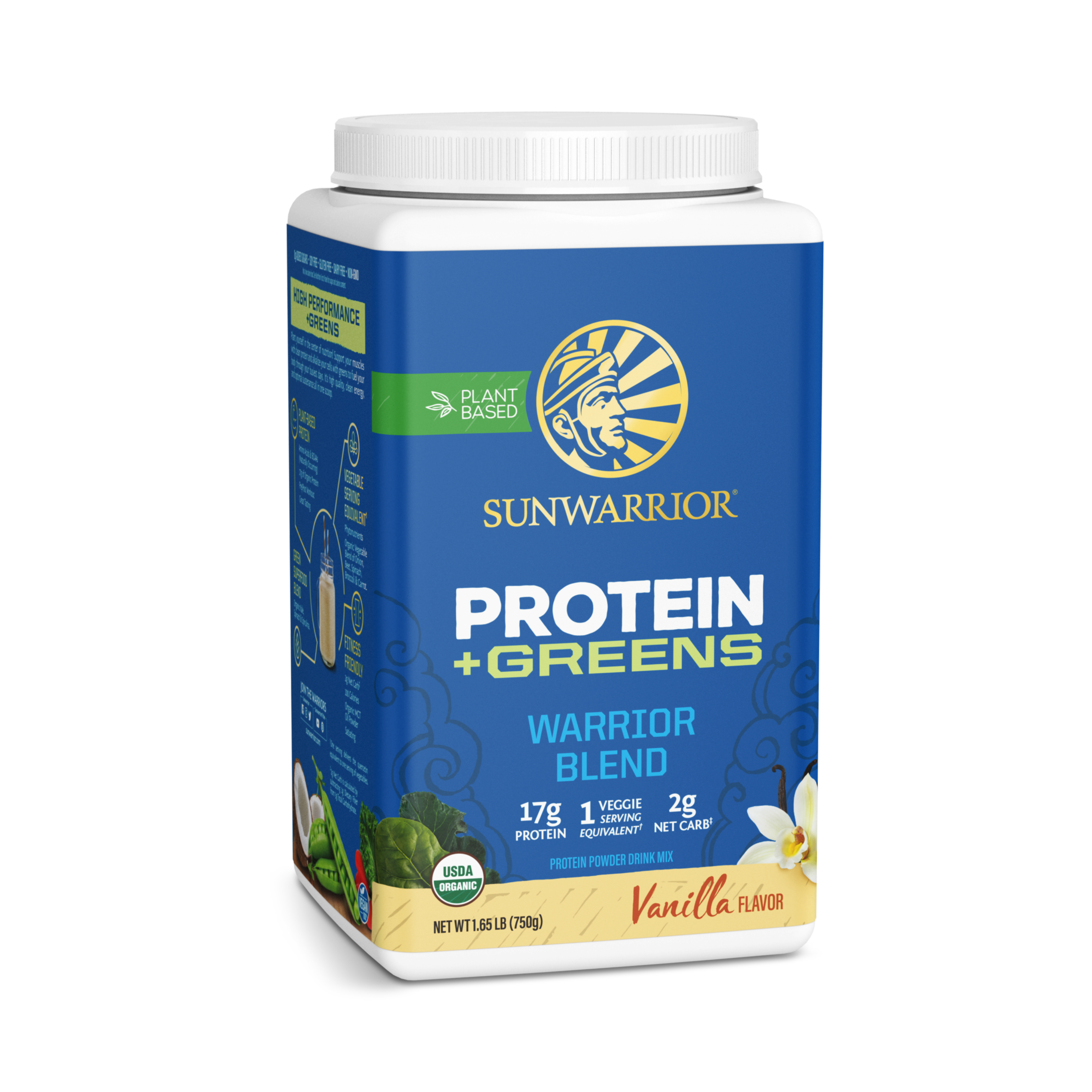 Sunwarrior, Warrior Blend, Protein + Greens, Vanilla, 750 g