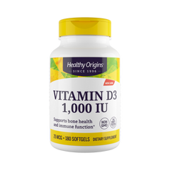 Healthy Origins, Vitamin DЗ Gels, 1000 IU, Lanolin, 180 Softgels