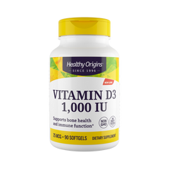 Healthy Origins, Vitamin DЗ Gels, 1000 IU, Lanolin, 90 Softgels