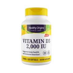 Healthy Origins, Vitamin DЗ Gels, 2000 IU, Lanolin, 120 Softgels