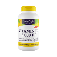 Healthy Origins, Vitamin DЗ Gels, 2000 IU, Lanolin, 360 Softgels