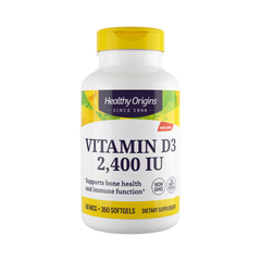 Healthy Origins, Vitamin DЗ Gels, 2400 IU, Lanolin, 360 Softgels