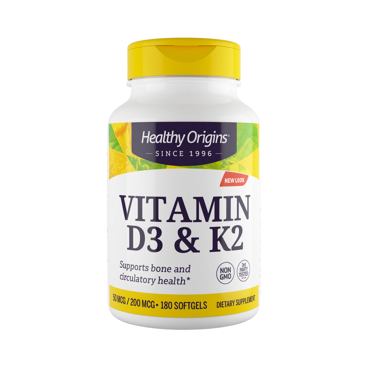 Healthy Origins, Vitamin D3 & K2, 180 Softgels