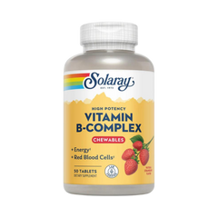 Solaray, Vitamin B-Complex, Strawberry, 50 Chewables