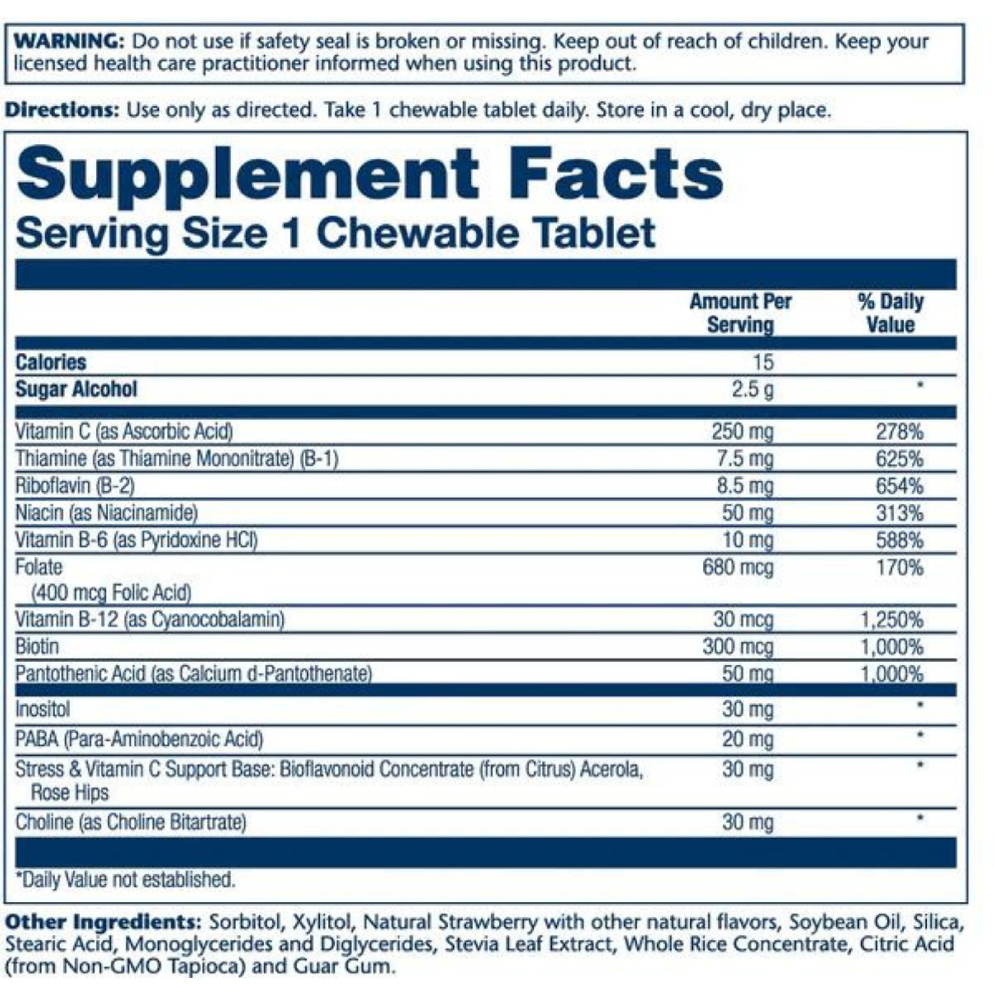 Solaray, Vitamin B-Complex, Strawberry, 50 Chewables