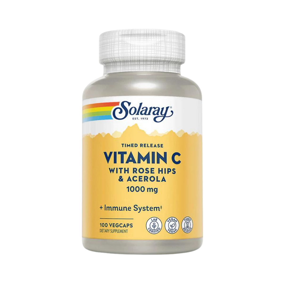 Solaray, Vitamin C With Rose Hips & Acerola, 1,000 Mg, 100 Capsules