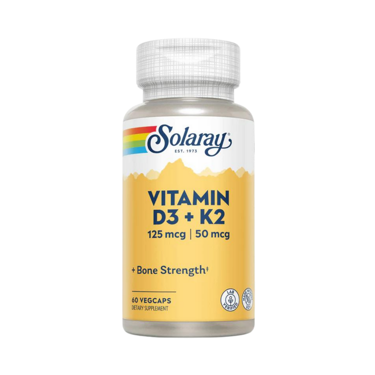 Solaray, Vitamin D3 + K2, 60 Capsules