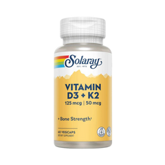 Solaray, Vitamin D3 + K2, 60 Capsules