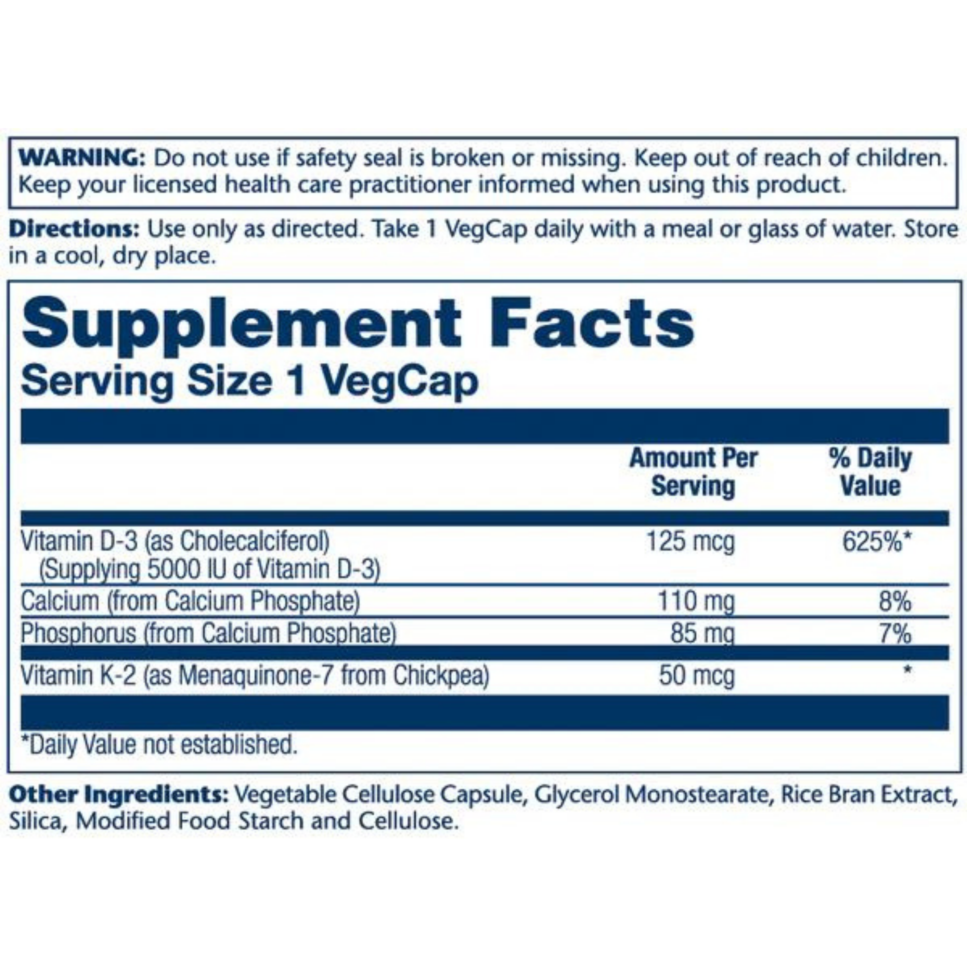 Solaray, Vitamin D3 + K2, 60 Capsules