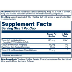 Solaray, Vitamin D3 + K2, 60 Capsules