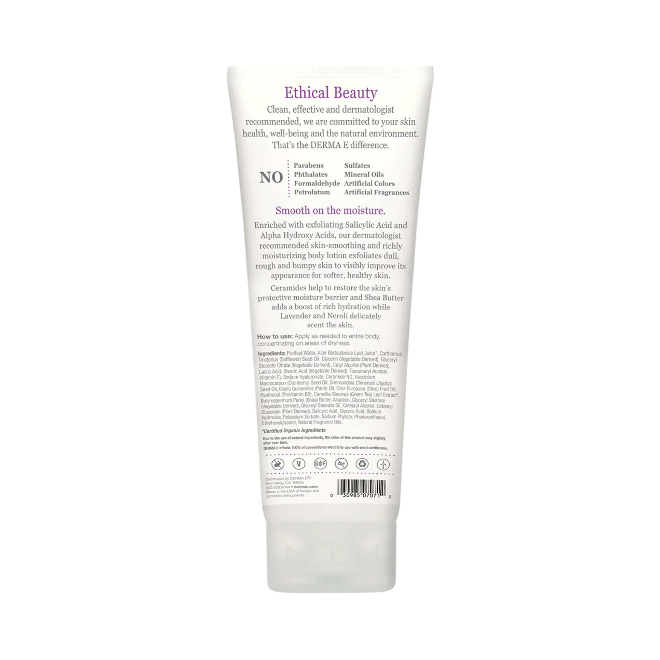 Derma E, Vitamin E Lavender & Neroli Skin Smoothing Shea Body Lotion, 8 Oz