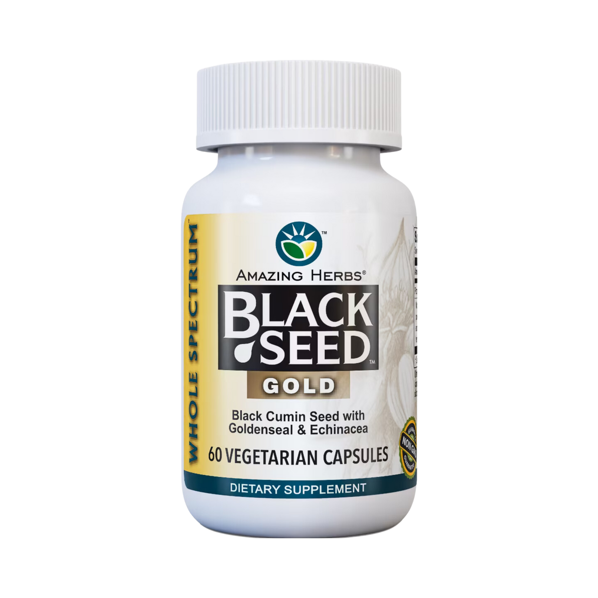 Amazing Herbs, Whole Spectrum Black Seed Gold, 60 Capules