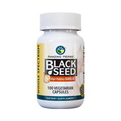 Amazing Herbs, Whole Spectrum Black Seed with High Potency Garlic, 100 Caps