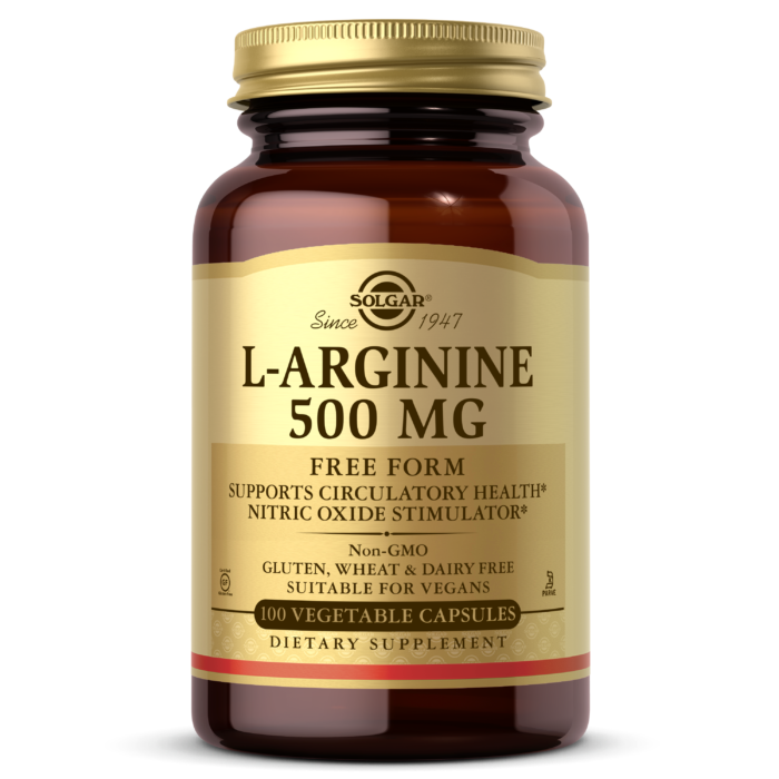 Solgar, L-ARGININE 500 MG VEGETABLE CAPS (100,250) | Maple Herbs