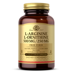 Solgar, L-ARGININE/L-ORNITHINE 500/250 MG VEGETABLE CAPS (50,100) | Maple Herbs