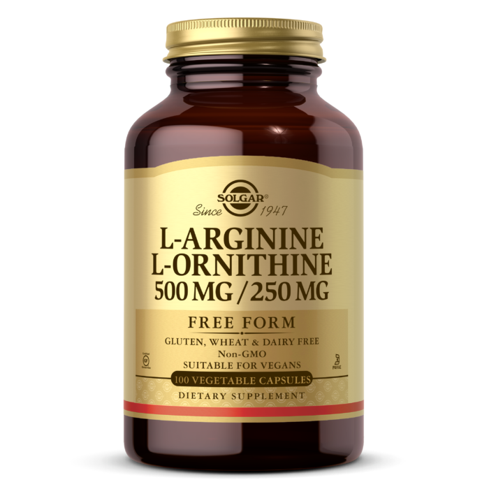 Solgar, L-ARGININE/L-ORNITHINE 500/250 MG VEGETABLE CAPS (50,100) | Maple Herbs