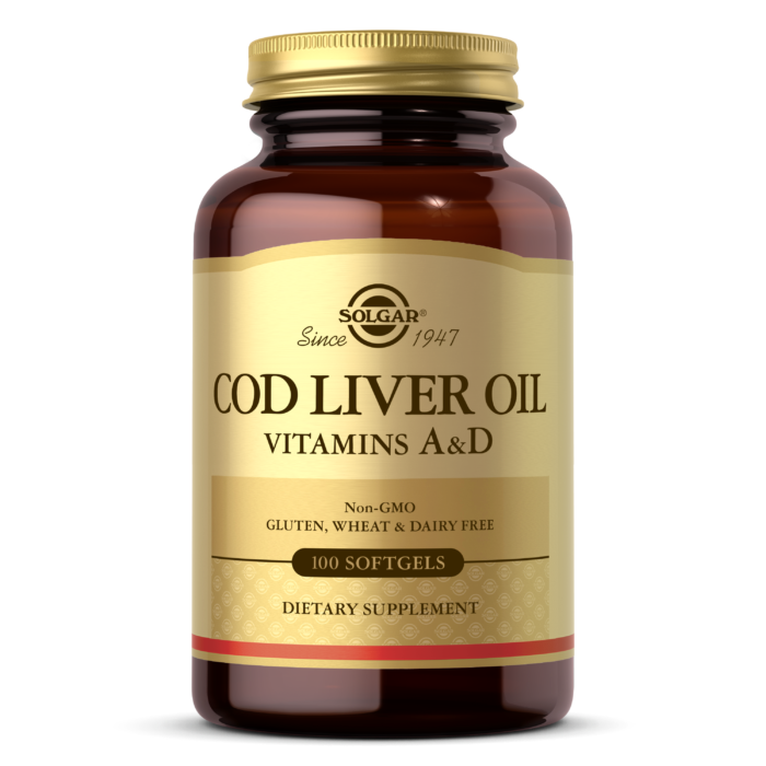 Solgar, COD LIVER OIL SOFTGELS - VITAMIN A & D SUPPLEMENT (100,250) | Maple Herbs