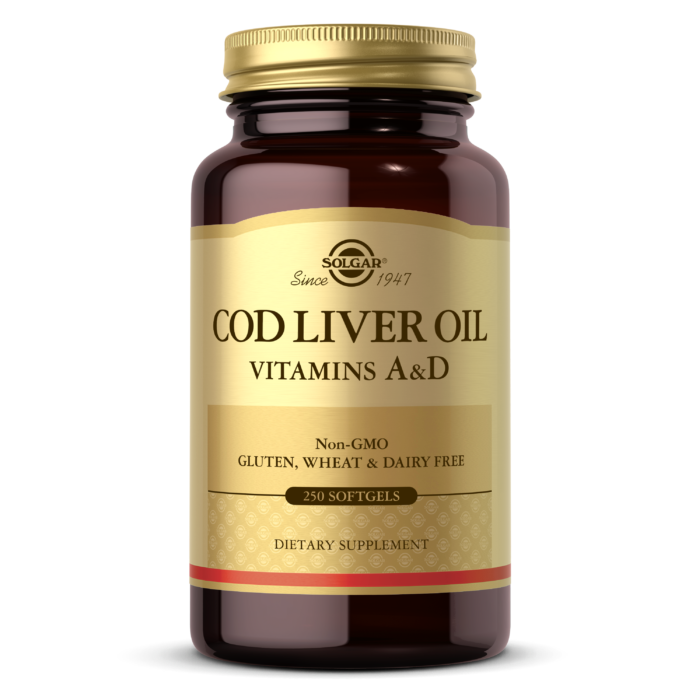 Solgar, COD LIVER OIL SOFTGELS - VITAMIN A & D SUPPLEMENT (100,250) | Maple Herbs