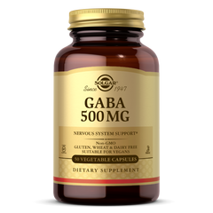 Solgar, GABA 500 MG VEGETABLE CAPS (50,100) | Maple Herbs