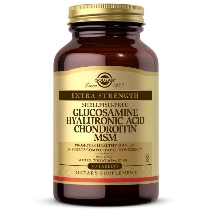 Solgar, GLUCOSAMINE HYALURONIC ACID CHONDROITIN MSM (SHELLFISH-FREE) TABS (60,120) | Maple Herbs