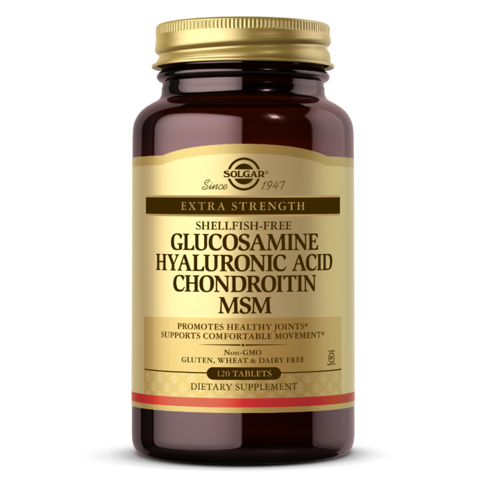 Solgar, GLUCOSAMINE HYALURONIC ACID CHONDROITIN MSM (SHELLFISH-FREE) TABS (60,120) | Maple Herbs