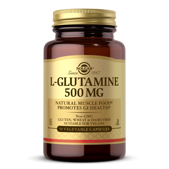 Solgar, L-GLUTAMINE 500 MG VEGETABLE CAPS (50,100,250) | Maple Herbs