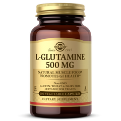 Solgar, L-GLUTAMINE 500 MG VEGETABLE CAPS (50,100,250) | Maple Herbs