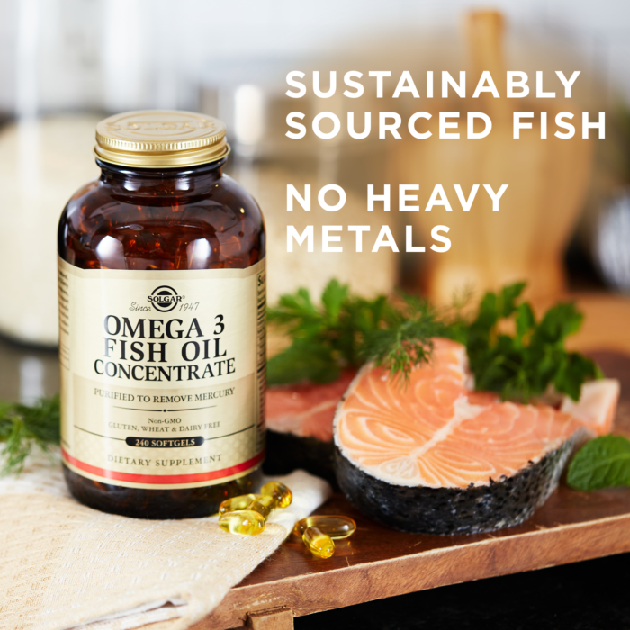 Solgar, OMEGA-3 FISH OIL CONCENTRATE SOFTGELS (120,240) | Maple Herbs