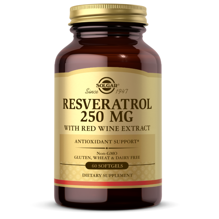 Solgar, RESVERATROL 250 MG WITH RED WINE EXTRACT SOFTGELS (30,60) | Maple Herbs