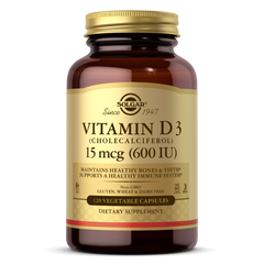 Solgar, VITAMIN D3 (CHOLECALCIFEROL) 15 MCG (600 IU) VEGETABLE CAPS (100 Count) | Maple Herbs