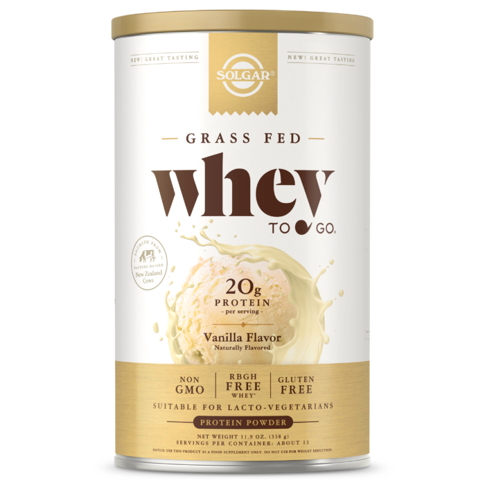 Solgar, GRASS FED WHEY TO GO®, VANILLA (338 Grams, 936 Grams) | Maple Herbs