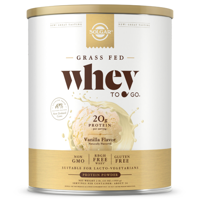 Solgar, GRASS FED WHEY TO GO®, VANILLA (338 Grams, 936 Grams) | Maple Herbs