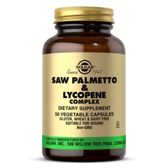 Solgar, SAW PALMETTO & LYCOPENE COMPLEX VEGETABLE CAPS (50 Count) | Maple Herbs