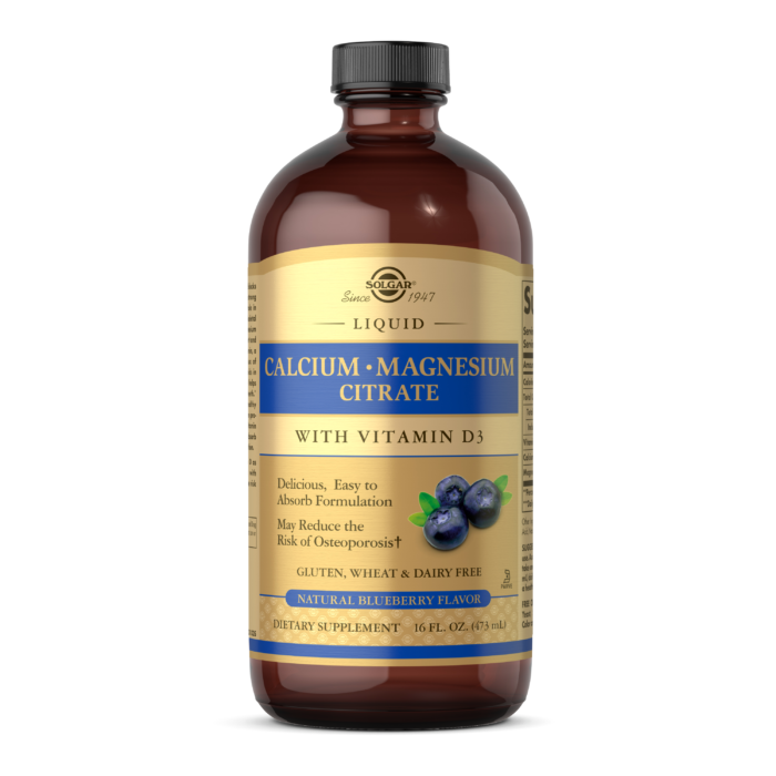 Solgar, LIQUID CALCIUM MAGNESIUM CITRATE WITH VITAMIN D3 – NATURAL BLUEBERRY FLAVOR (16 FL OZ) | Maple Herbs