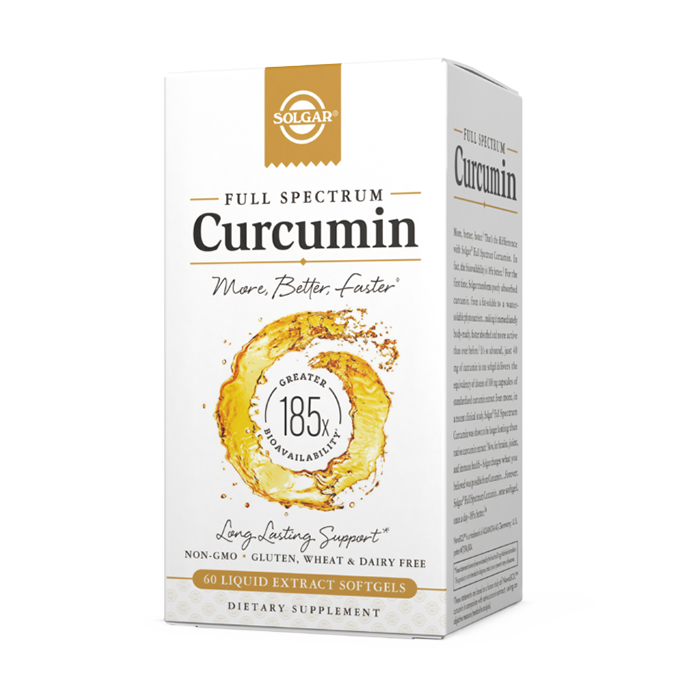 Solgar, FULL SPECTRUM CURCUMIN LIQUID EXTRACT SOFTGELS (30,60,90) | Maple Herbs