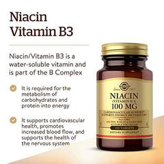 NIACIN VITAMIN B3 100 MG 100 TABS