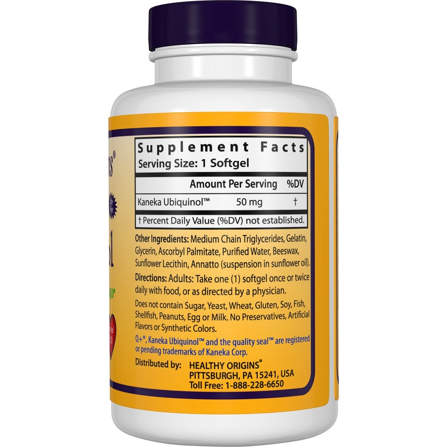 Healthy Origins, UBIQUINOL, 50MG Softgels