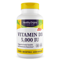 Healthy Origins, VITAMIN DЗ GELS, 5,000 IU (LANOLIN) Softgels (30,120,360,540) | Maple Herbs