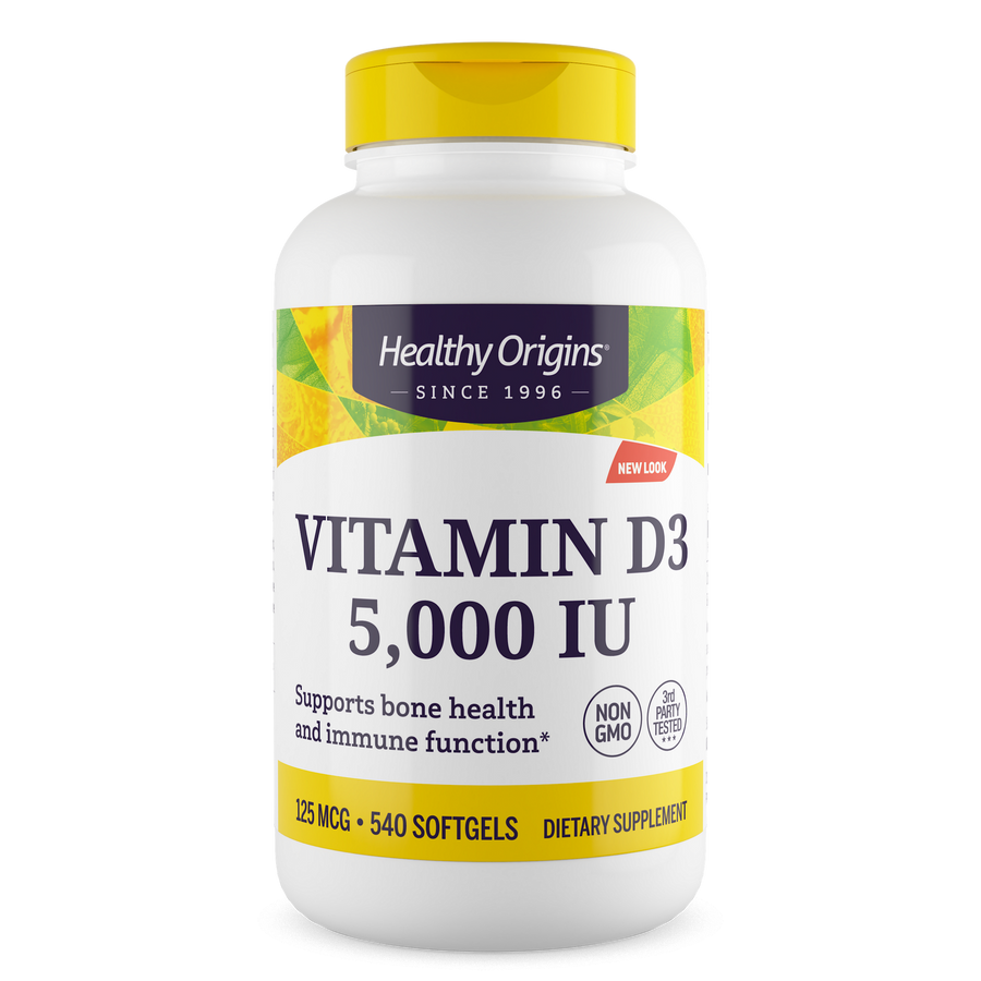 Healthy Origins, VITAMIN DЗ GELS, 5,000 IU (LANOLIN) Softgels (30,120,360,540) | Maple Herbs