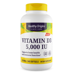 Healthy Origins, VITAMIN DЗ GELS, 5,000 IU (LANOLIN) Softgels (30,120,360,540) | Maple Herbs