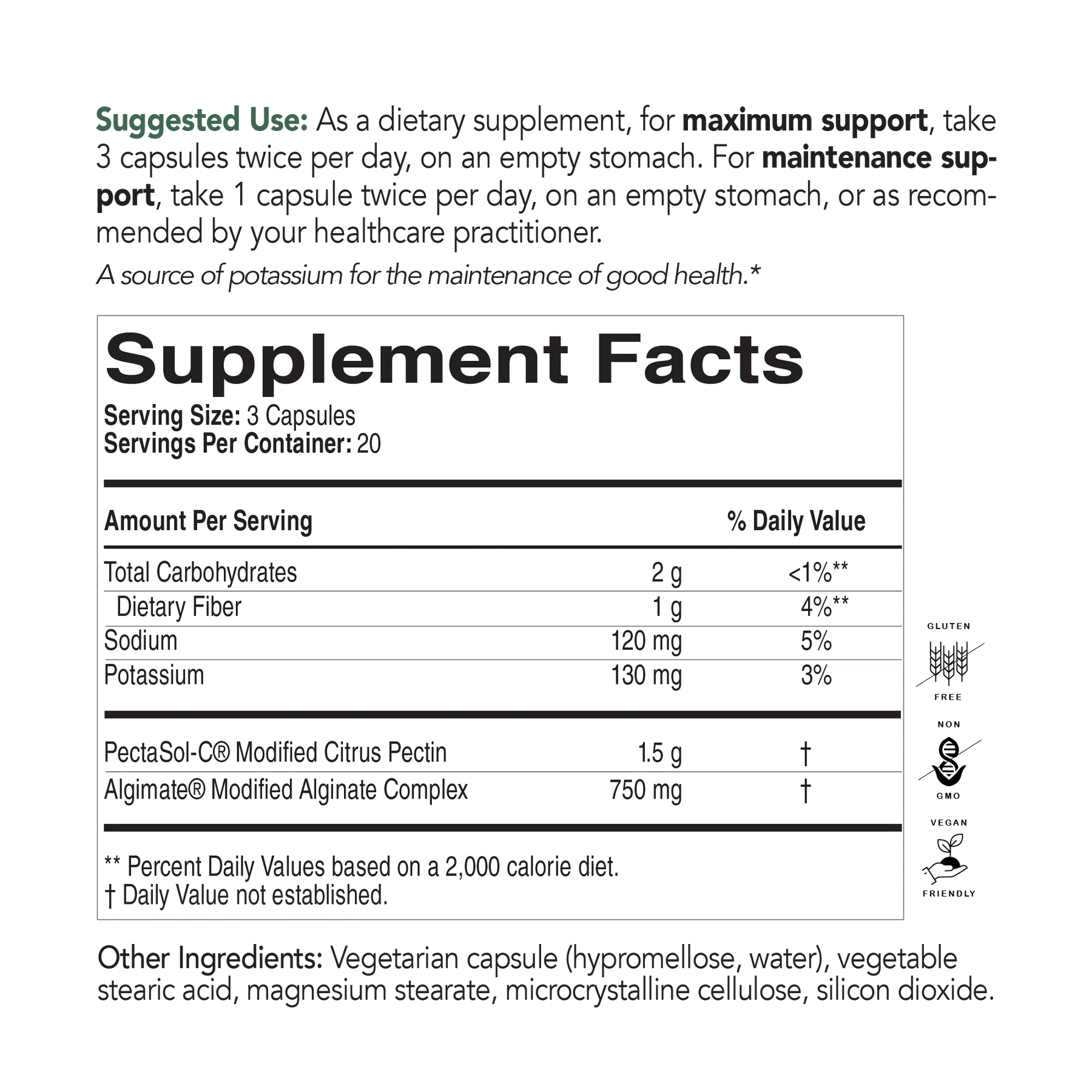 Eco Nugenics PectaClear Supplement Fact